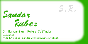 sandor rubes business card